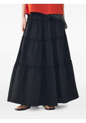 TOMBOY tiered ruffled A-line maxi skirt - Black