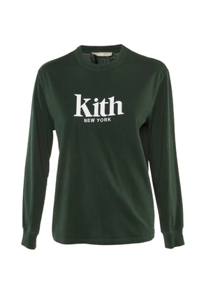 KITH Kith Dark Green Logo Embroidered Cotton Long Sleeve T-Shirt XS