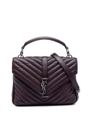 Saint Laurent Pre-Owned 2016 Medium Chevron Sheepskin Monogram College satchel - Red