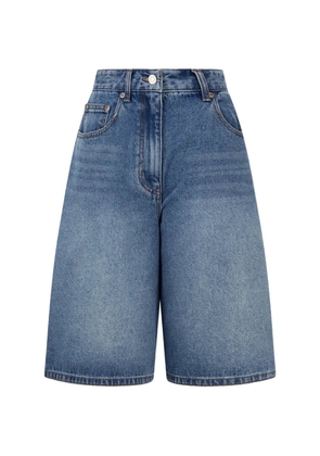 TOMBOY high-waisted denim knee-length shorts - Blue