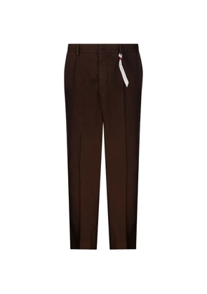 Santaniello pleated elasticated-waist trousers - Brown