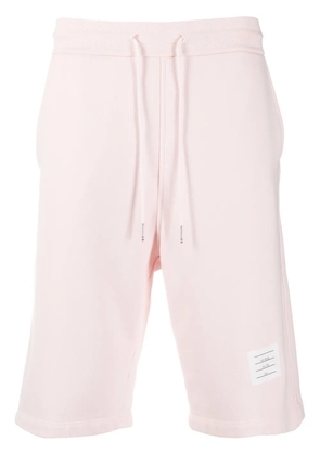 Thom Browne logo patch track shorts - Pink