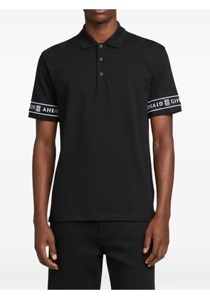 Givenchy Pre-Owned logo tape pique knit polo shirt - Black