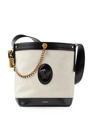 Versace small Pivot canvas bucket bag - Neutrals