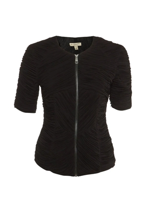 Burberry Pre-Owned plissé zip-front top - Black