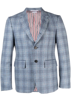 Thom Browne check-print wool-cashmere suit jacket - Blue