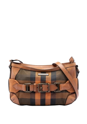 Burberry Pre-Owned 2000-2017 Mega Check Canvas and Leather Belted crossbody bag - Brown