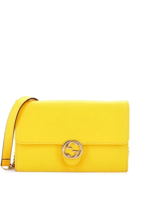 Gucci Pre-Owned Interlocking Wallet on Chain Leather crossbody bag - Yellow