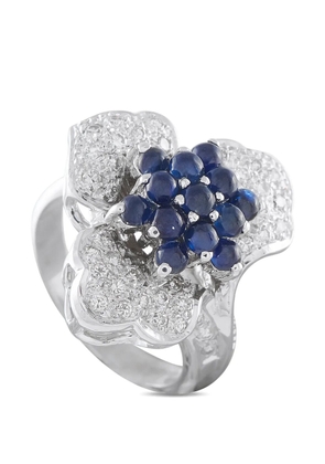 LB Exclusive sapphire and diamond floral ring - Silver