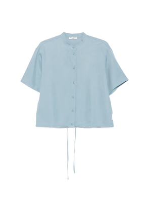 Marc O'Polo drawstring-hem band-collar shirt - Blue
