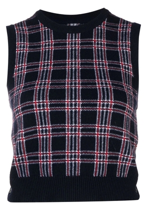 Thom Browne Pow cropped crew-neck shell top - Blue