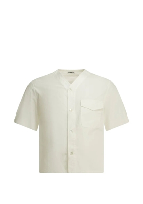 Auralee V-neck chest-pocket shirt - Neutrals