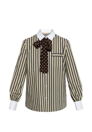 Valentino Garavani striped bow-detail shirt - Neutrals