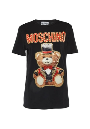 Moschino Pre-Owned Glitter Teddy Bear T-shirt - Black