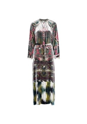 Pierre-Louis Mascia Kanpur printed belted midi dress - Green