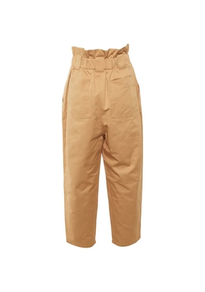 Fendi Pre-Owned paperbag-waist cotton trousers - Neutrals