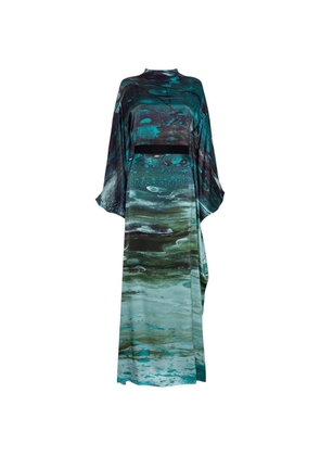Roksanda Raziya abstract-print batwing-sleeve maxi dress - Green