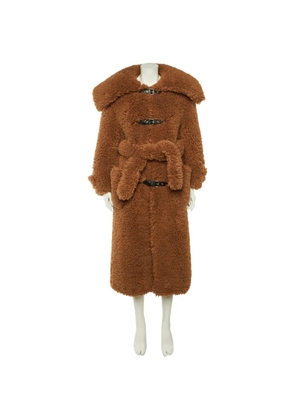 Rokh oversized belted coat - Brown