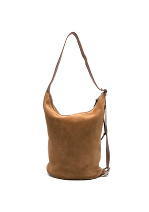 LOEWE Loop buckle-detail suede shoulder bag - Brown