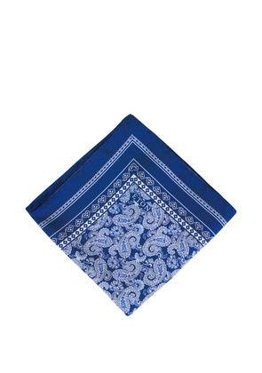 Eton paisley-print silk pocket square - Blue