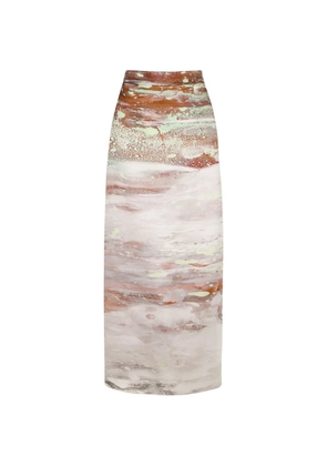 Roksanda Irma abstract-print midi skirt - Neutrals