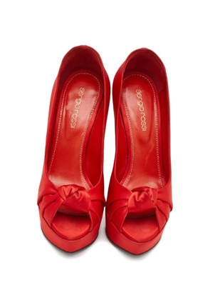 Sergio Rossi knot peep-toe pumps - Red