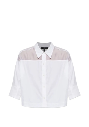 rag & bone sheer-panelled cropped shirt - White