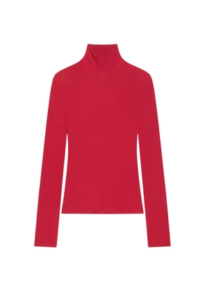 Courrèges logo-embroidered high-neck long-sleeved T-shirt