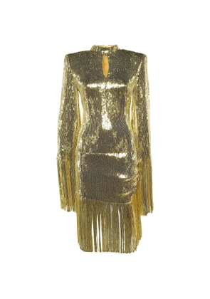 Balmain Pre-Owned Sequin fringed dress - Gold