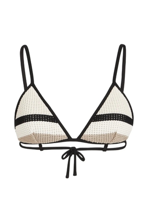 Brunello Cucinelli cotton net knit bikini top - Neutrals