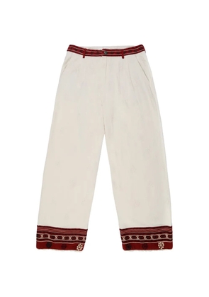 MAISON HOTEL Gilberto embroidered trousers - Neutrals