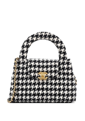 CHANEL Pre-Owned Kelly Top Handle Shopping Bag Quilted Houndstooth Tweed Mini crossbody bag - Black