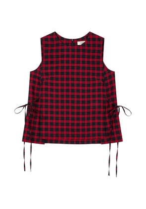 TOMBOY checkered side-tie sleeveless blouse