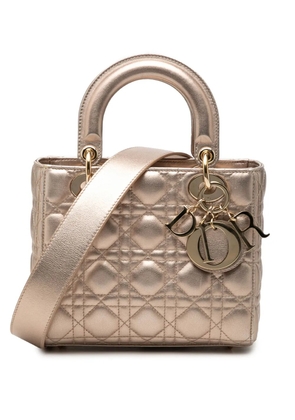 Christian Dior Pre-Owned 2020 Small Metallic Lambskin Cannage My ABCDior Lady Dior satchel - Gold