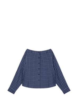 TOMBOY check-pattern pleated skirt - Blue