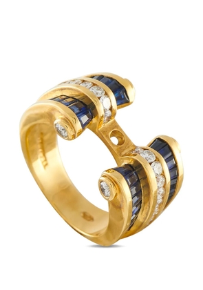 Charles Krypell sapphire and diamond ring - Gold