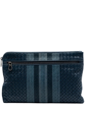 Bottega Veneta Pre-Owned 2012-2026 Nappa Intrecciato Line Stitch clutch bag - Blue