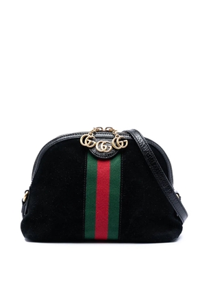 Gucci Pre-Owned 2016-2026 Small Suede Web Ophidia Dome crossbody bag - Black