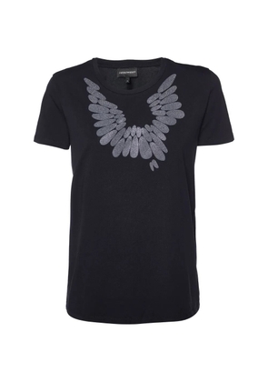 Emporio Armani Pre-Owned embellished crew-neck T-shirt - Black