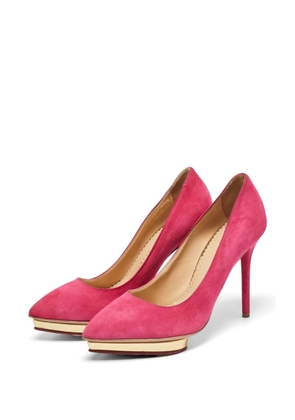 Charlotte Olympia platform suede pumps - Pink