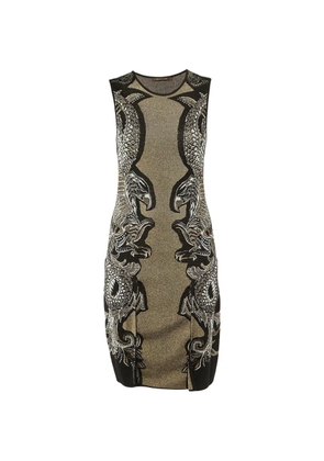 Roberto Cavalli Vintage eagle-pattern mini dress - Gold