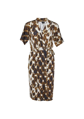 Just Cavalli Vintage printed wrap midi dress - Brown