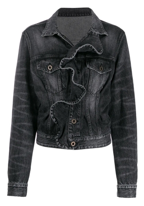 UNRAVEL PROJECT ruffled denim jacket - Black