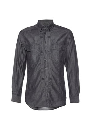 Just Cavalli Vintage pintuck-detail button-down shirt - Grey