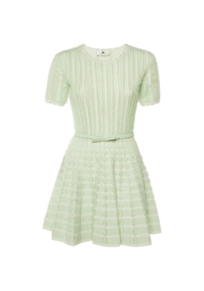 Elisabetta Franchi ruffled knit mini dress - Green