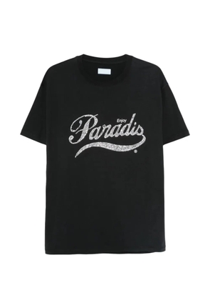 3.PARADIS Enjoy Paradis crystal-embellished logo T-shirt - Black