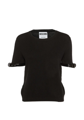 Moschino Pre-Owned belted-cuff-detail sweater - Black
