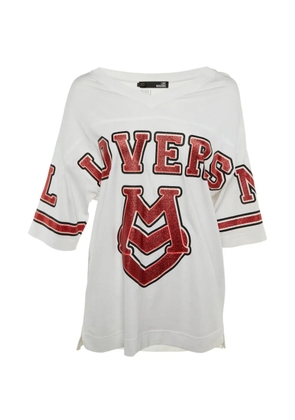 Love Moschino glitter-print oversized T-shirt - White