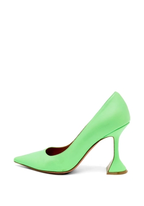 Amina Muaddi patent leather pointed yoe pumps - Green