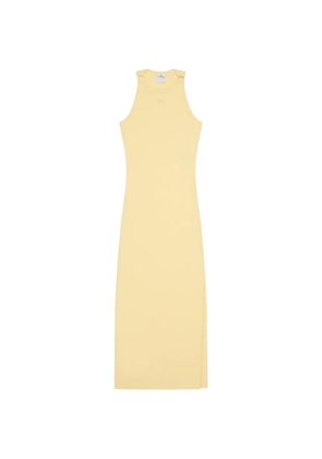 Courrèges buckle-detail ribbed-knit midi dress - Yellow